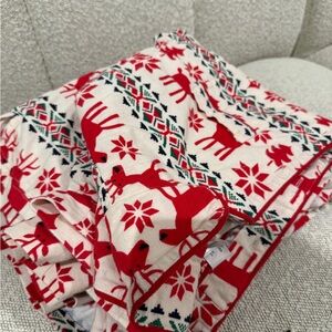 Festive Red and White Reindeer Pajama Sets (size XS and M)